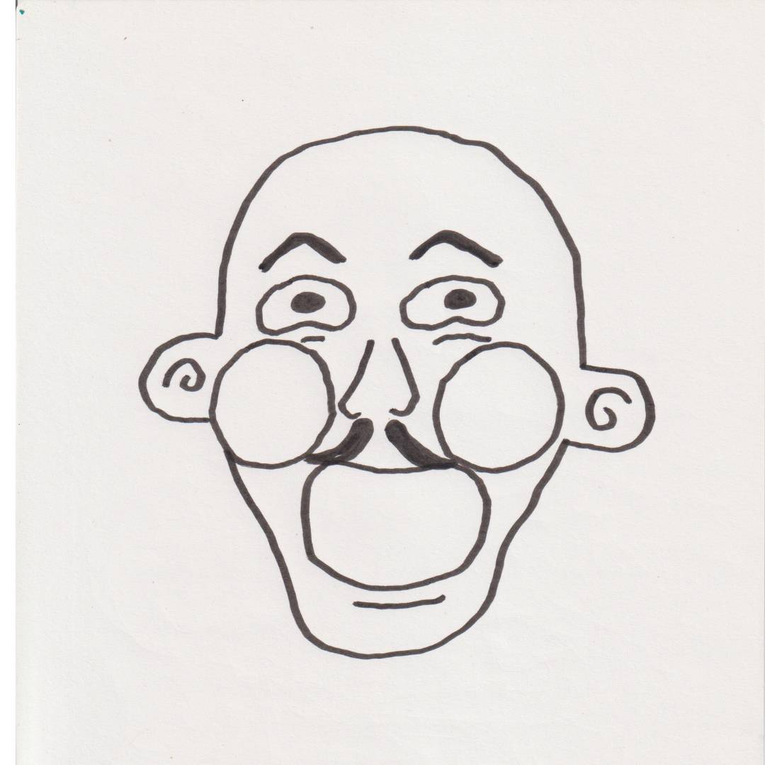 顔だけの福爺のイラスト